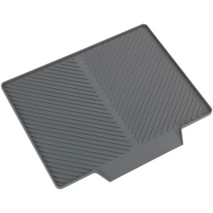 Graue Wenko Abtropfmatte Nelia Maxi aus Kunststoff, 40x35cm, für die Küche.