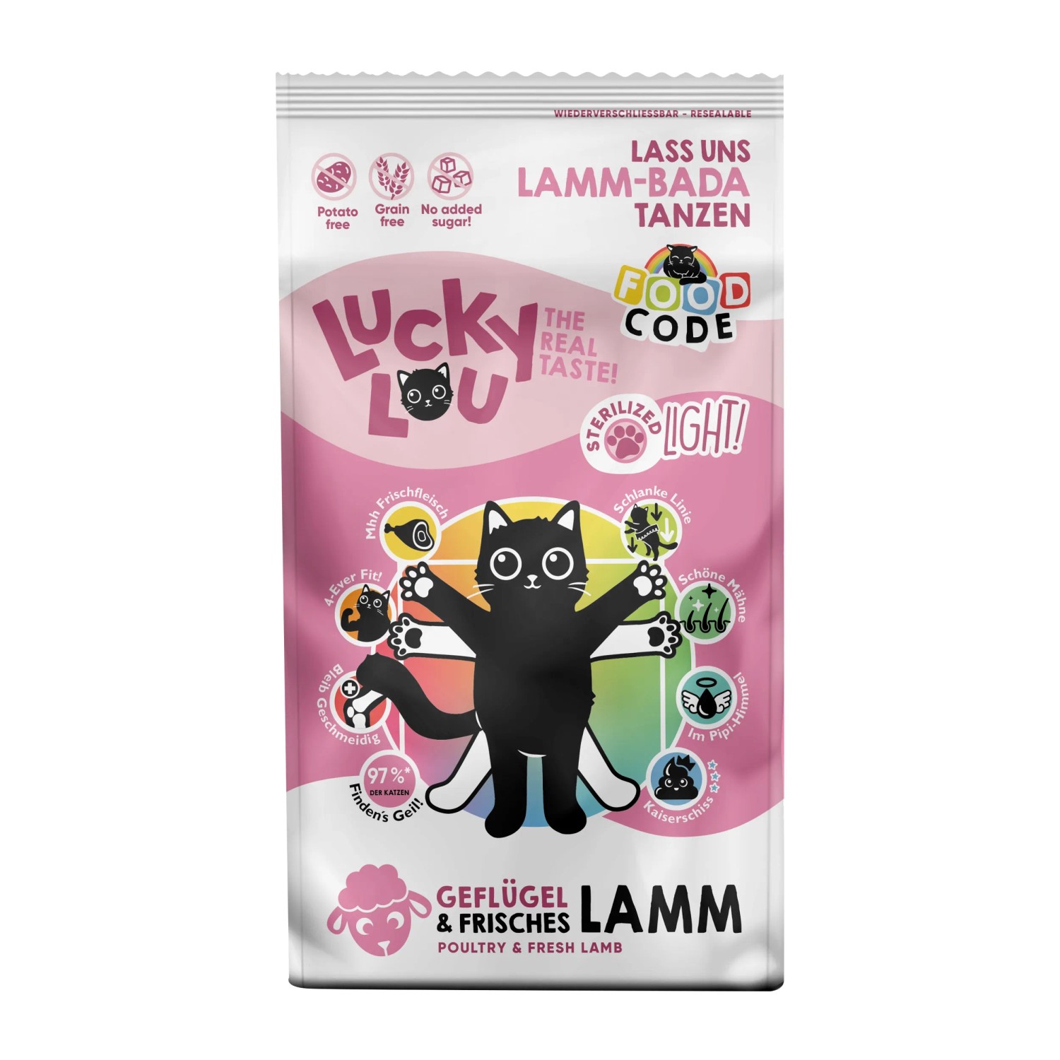 Lucky Lou Katzen-Trockenfutter Light Geflügel & Lamm 340 g
