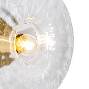Art Deco Wandleuchte Ayesha in Gold mit klarem Glas für stimmungsvolle Beleuchtung.