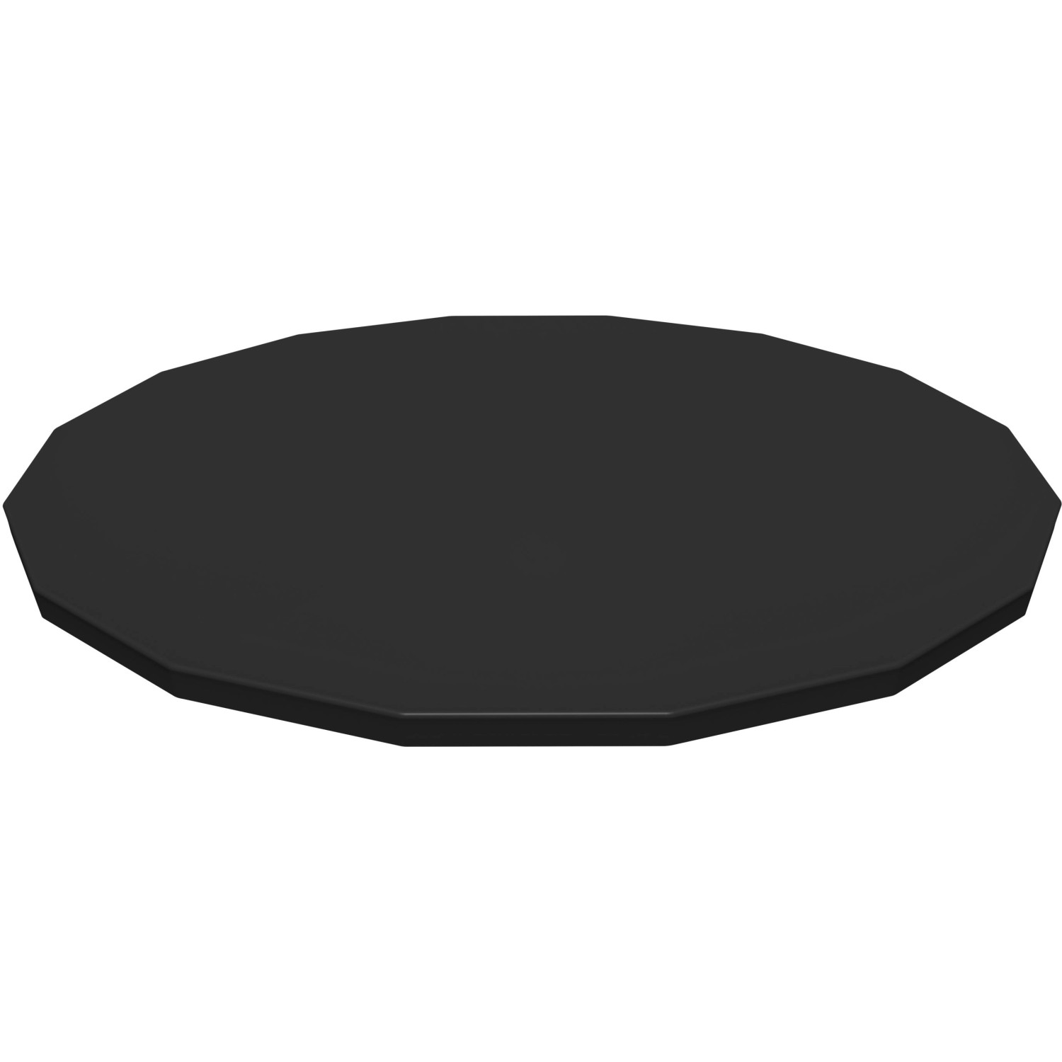 Schwarze Bestway PVC-Abdeckplane für runde Pools bis Ø 488 cm.