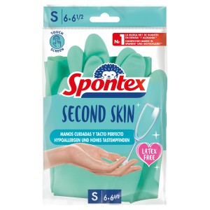 Spontex Second Skin Haushaltshandschuhe, Gr. 6-6,5, latexfrei und mit Touchscreen-Funktion.