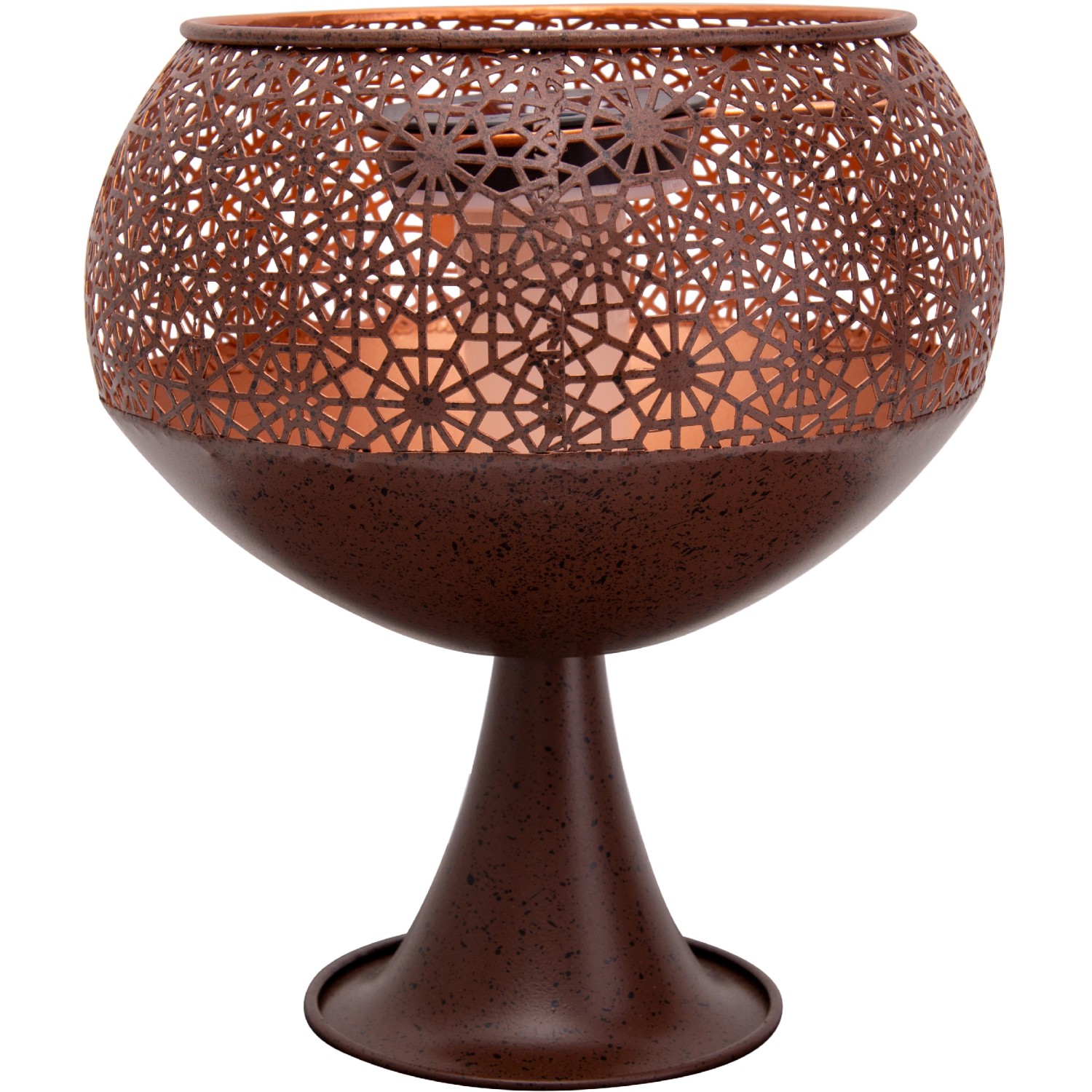 Näve LED-Solarleuchte mit Standfuß, 25 cm, Rostoptik, mit Flammeneffekt für den Garten.