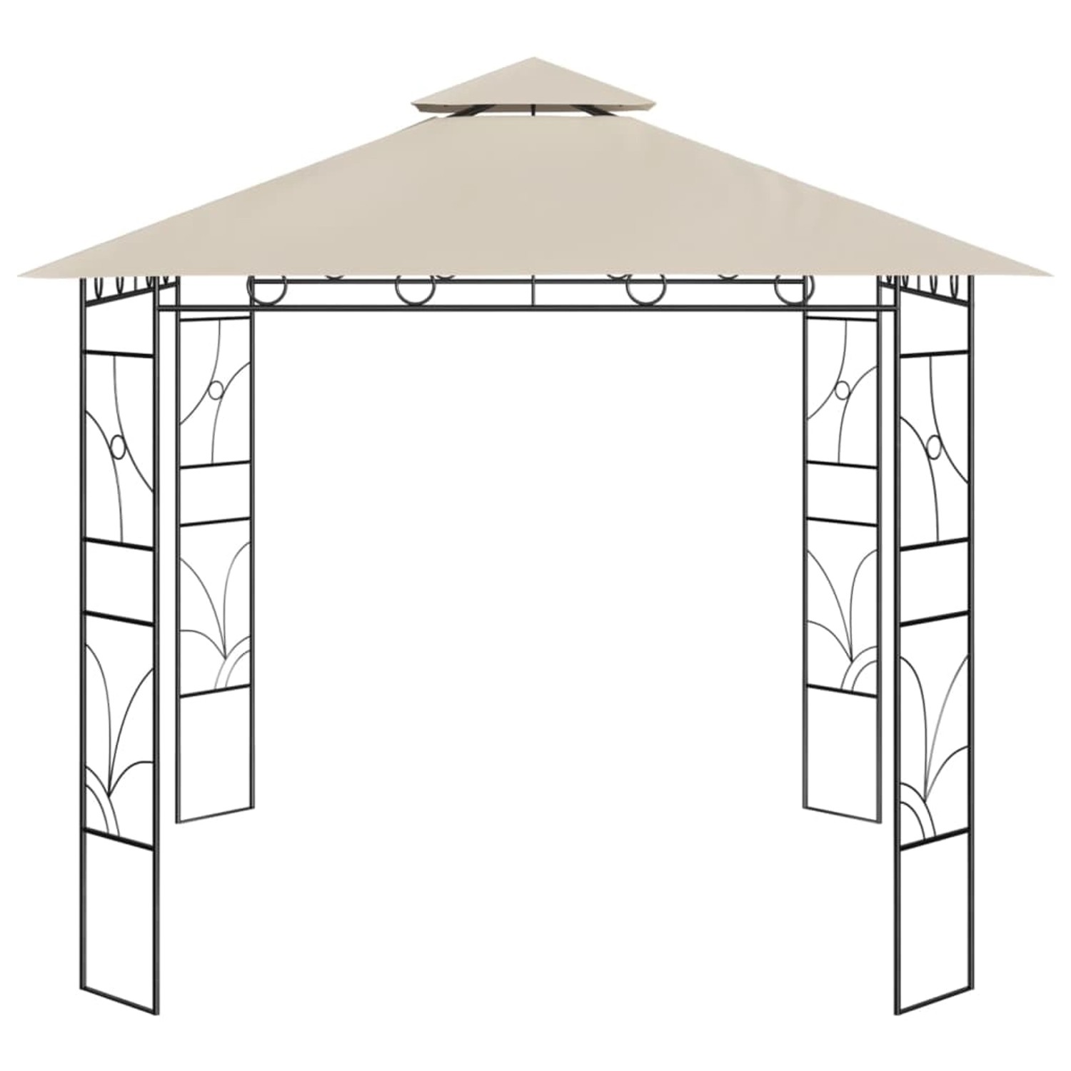 vidaXL Pavillon 3x3x2,7 m Creme 160 g/m2