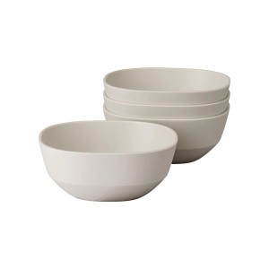 Mepal Silueta Schalen, 4er Set, Nordic White. Geschirr-Set, spülmaschinen- und mikrowellengeeignet.