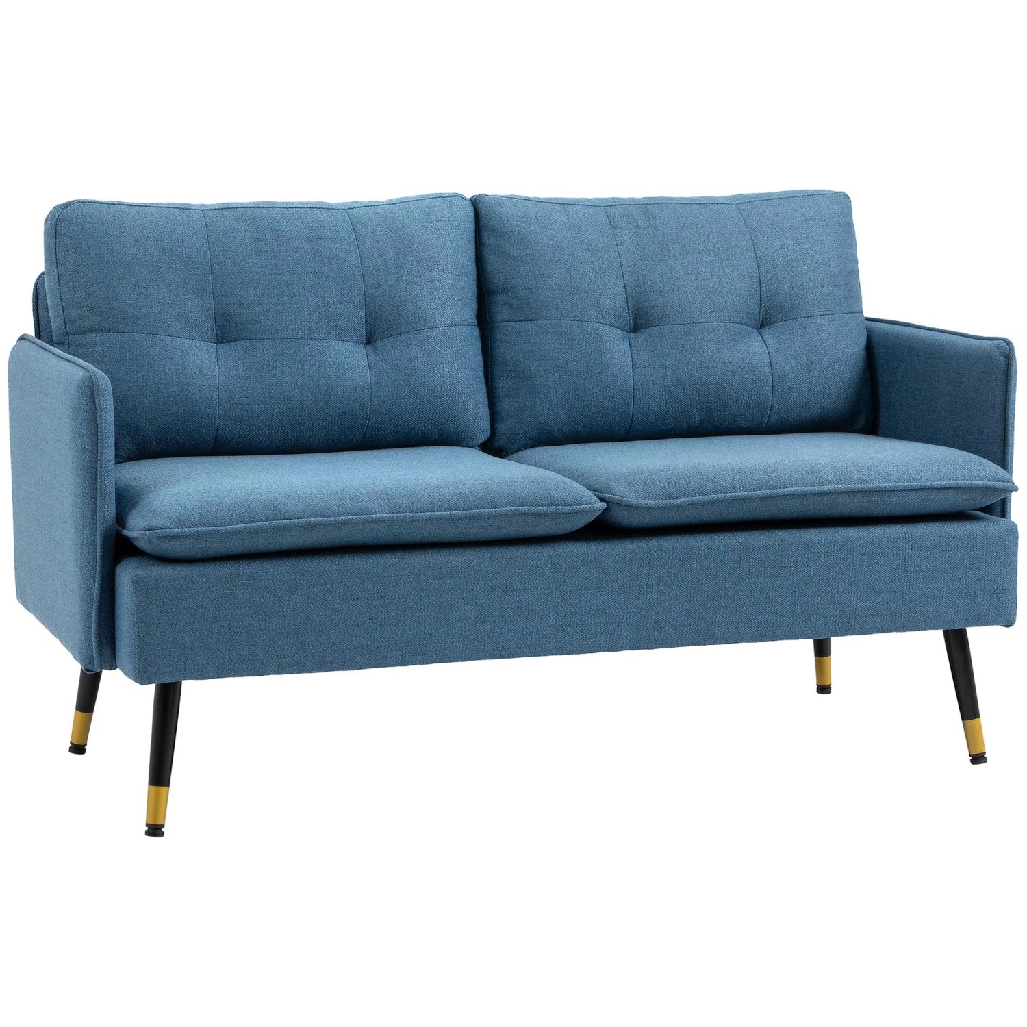 HOMCOM 2 Sitzer Sofa mit Dickem Kissen Leinenoptik günstig online kaufen