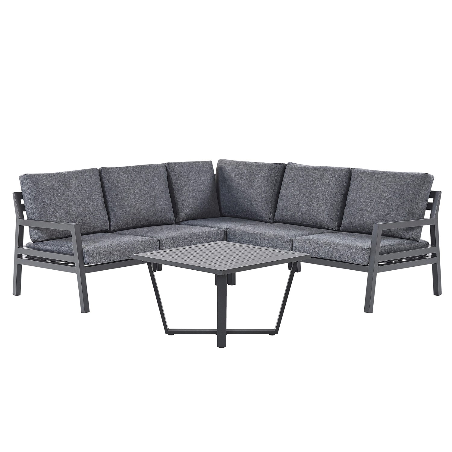 Beliani Lounge Set VIZZINI Dunkelgrau 200x200x70