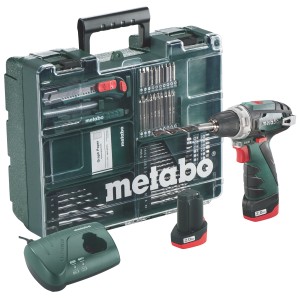 Metabo Akku-Bohrschrauber PowerMaxx BS Basic Set mit Koffer, Akkus und Ladegerät.
