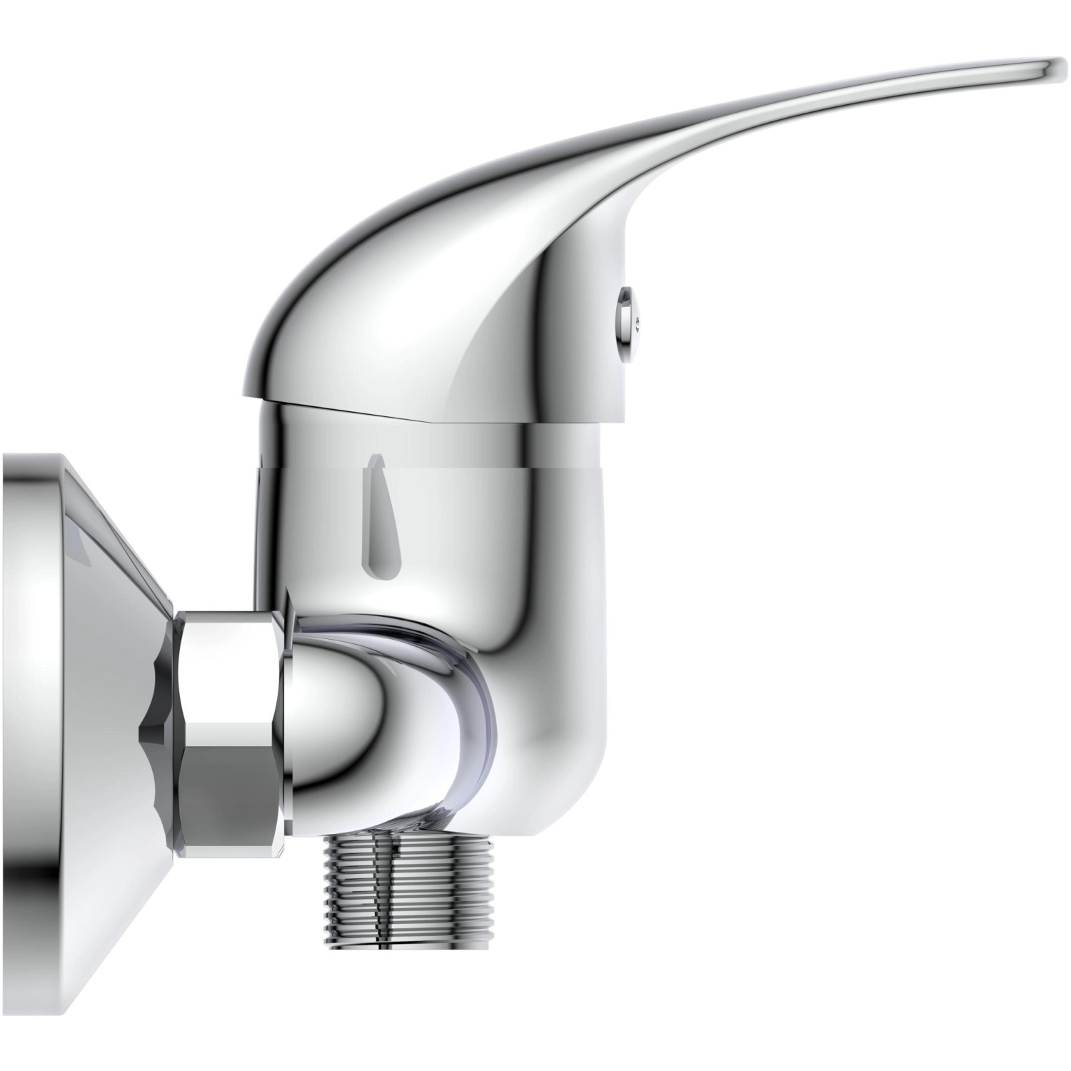 Einhebel Brausearmatur Athos Plus in Chrom für die Wandmontage.