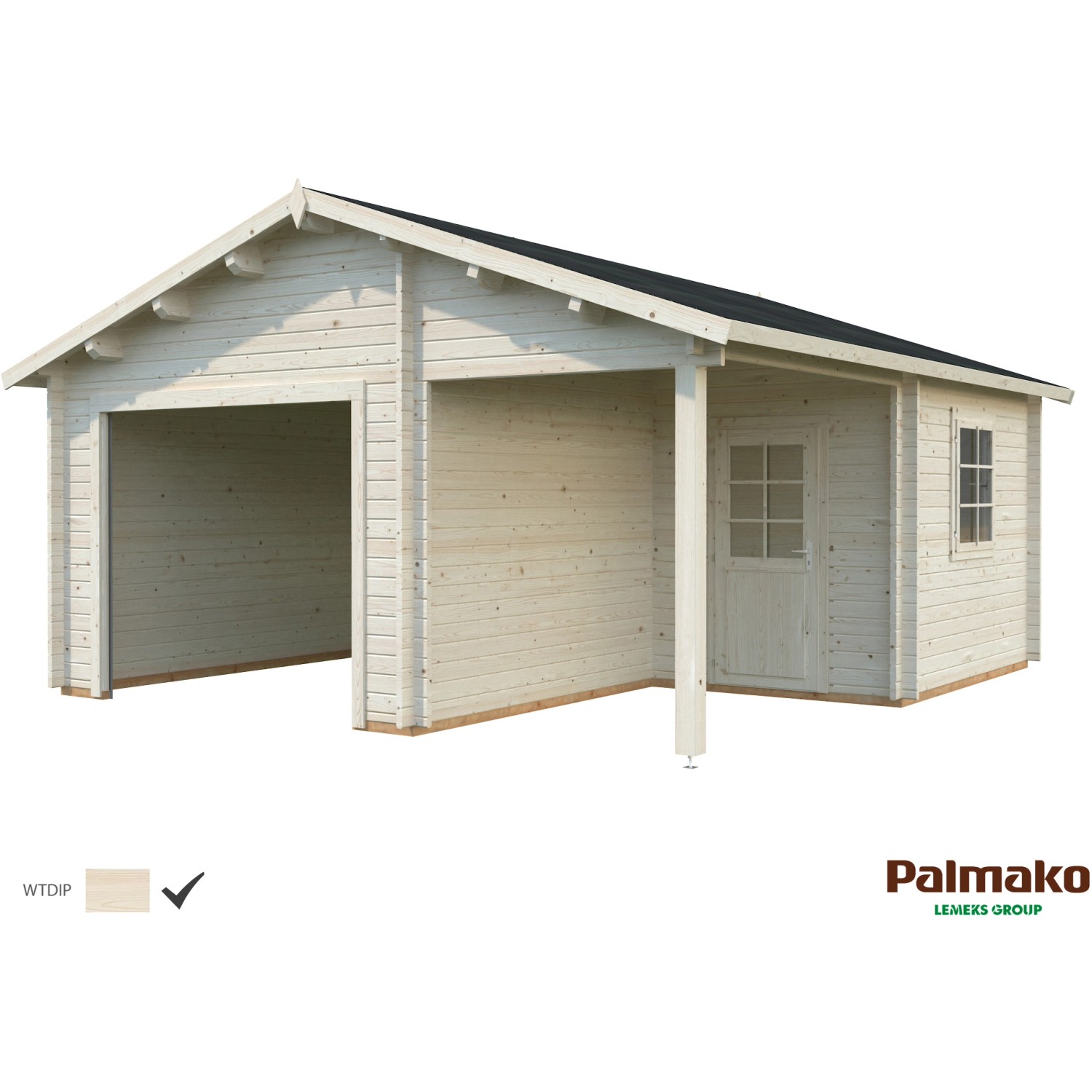 Palmako Holzgarage Roger ohne Tor Klar tauchgrundiert 510 cm x 550 cm günstig online kaufen