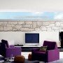 Aluminiumfarbene LED-Pendelleuchte Straight, 103,5 cm, über Esstisch in modernem Wohnzimmer.