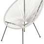 2er Set Garden Pleasure Relaxsessel Dalida, weißer Sessel mit Stahlgestell und Seilbespannung.