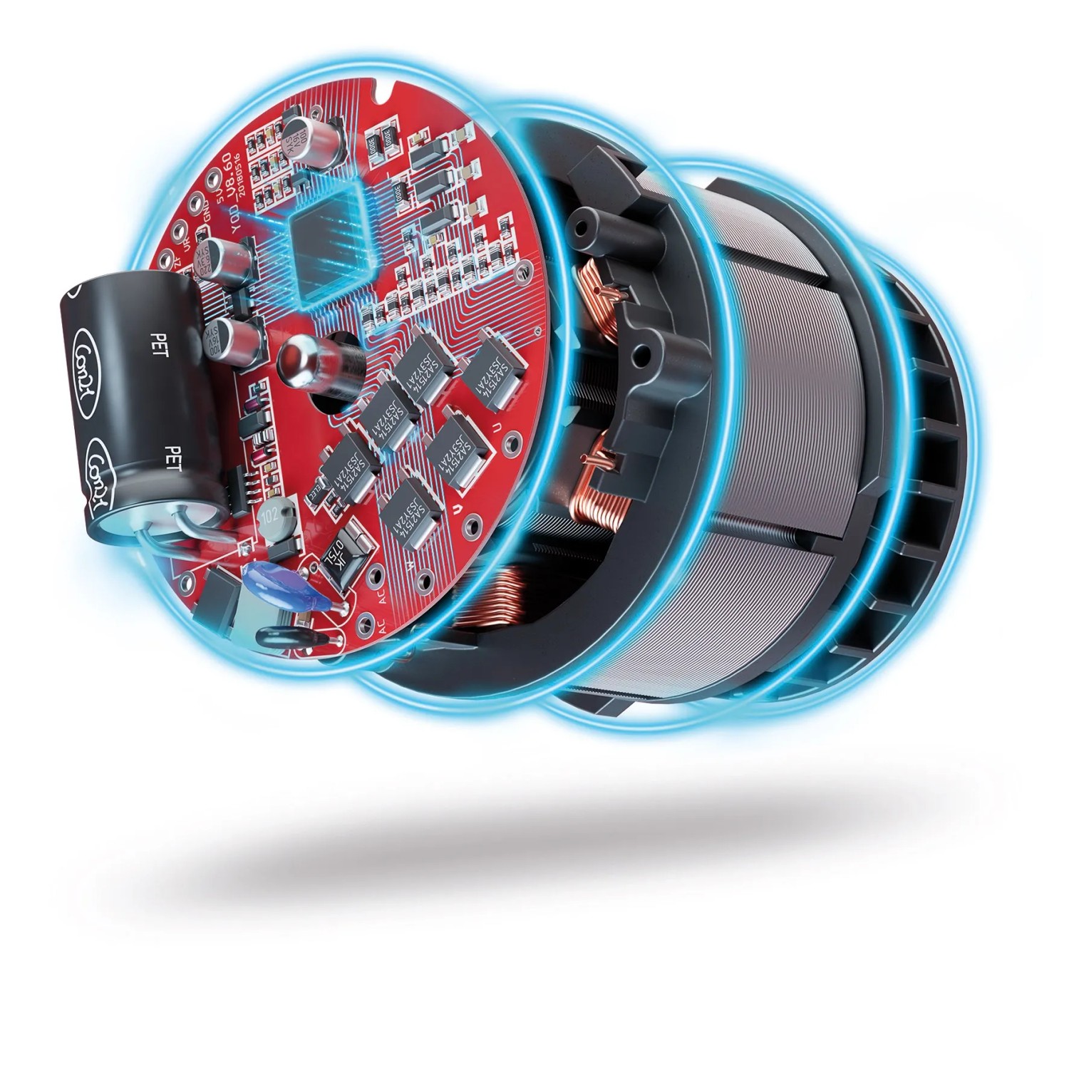 Innenleben des Einhell Akku-Schlagbohrschraubers TP-CD 18/120 Li-i BL: Bürstenloser Motor im Detail.
