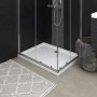 Rechteckige, weiße vidaXL Duschwanne 90x70 cm mit Anti-Rutsch-Oberfläche in Dusche.