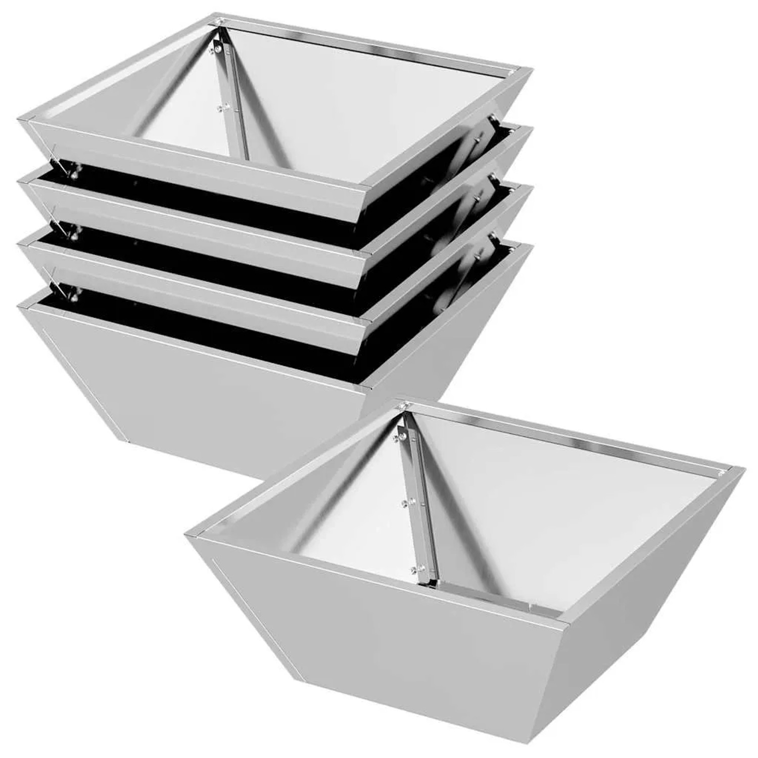 vidaXL Garten-Pflanzgefäß 5 Stk Silber 40 x 40 x 15 cm 873821 günstig online kaufen