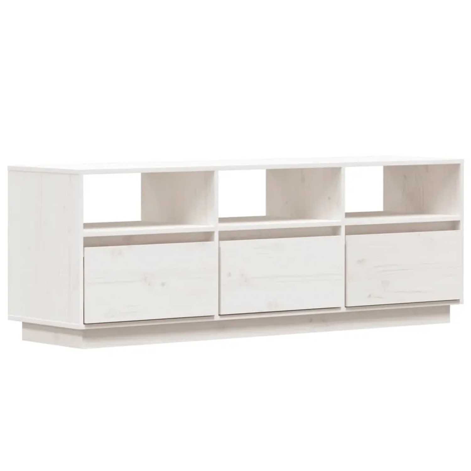 vidaXL TV-Schrank Weiß 140x37x50 cm Massivholz Kiefer 813431