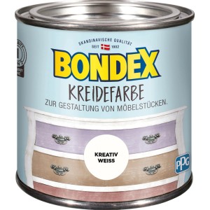 Dose Bondex Kreidefarbe Kreativ Weiß, 500 ml, für Möbel im Shabby-Chic-Look.