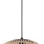 Eglo Hängeleuchte Bordesley, Pendelleuchte aus Stahl/Holz in Schwarz/Braun.