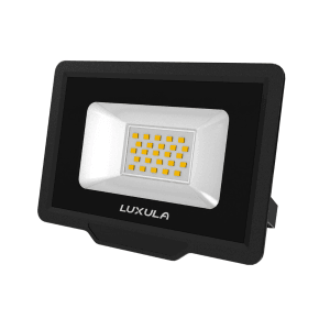 Schwarzer LUXULA LED Fluter 20W, 4000K Neutralweiß, 2000lm, IP65 Außenstrahler.