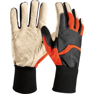 Kerbl Motorsägenhandschuh Forester Gr. 9: Arbeitshandschuhe aus Ziegenleder mit Schnittschutz.