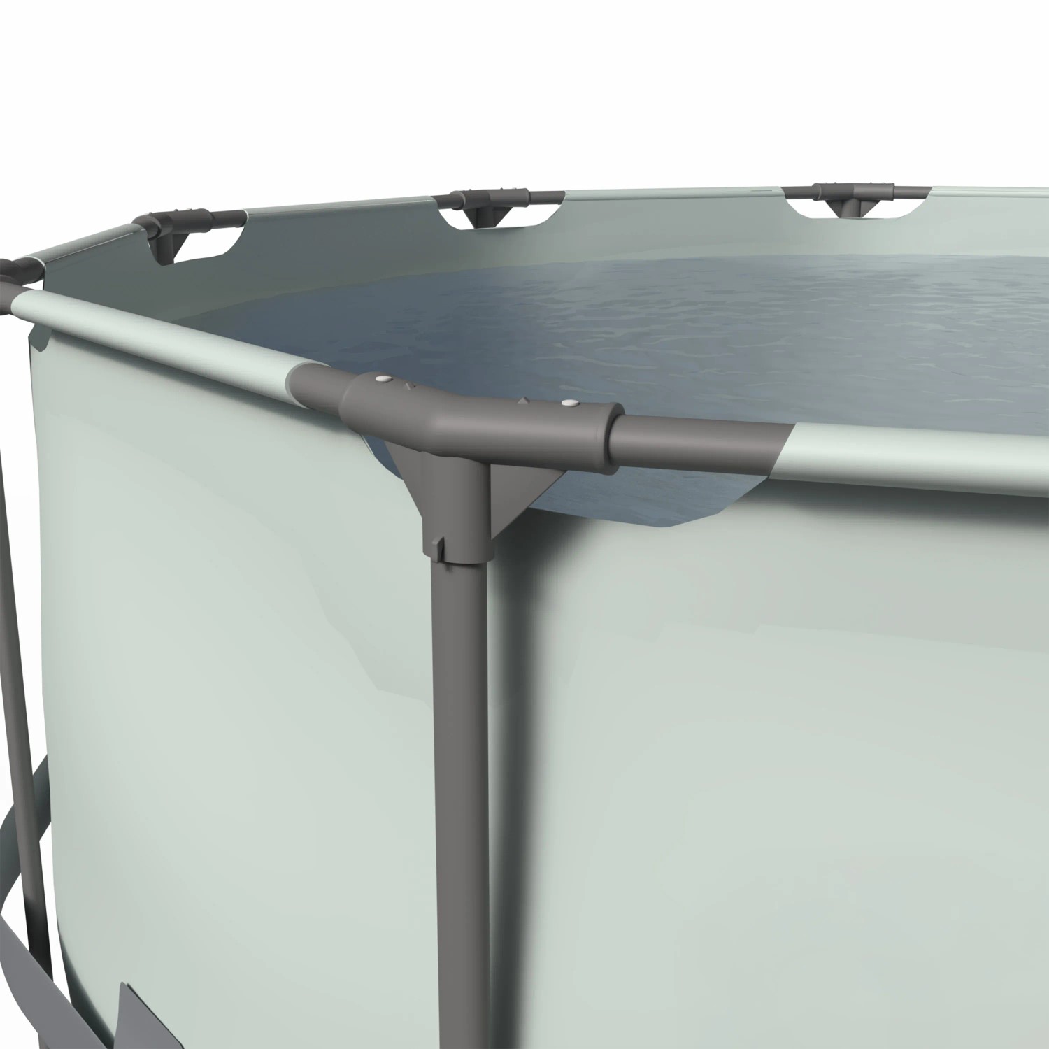 Detailansicht Avenli Frame Plus Pool, Stahlrahmen, grau, rund, ohne Pumpe.