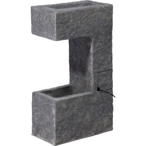 Dobar Design Gartenbrunnen XL aus Kunststein mit Pflanzbeet, Pumpe und LED Beleuchtung.