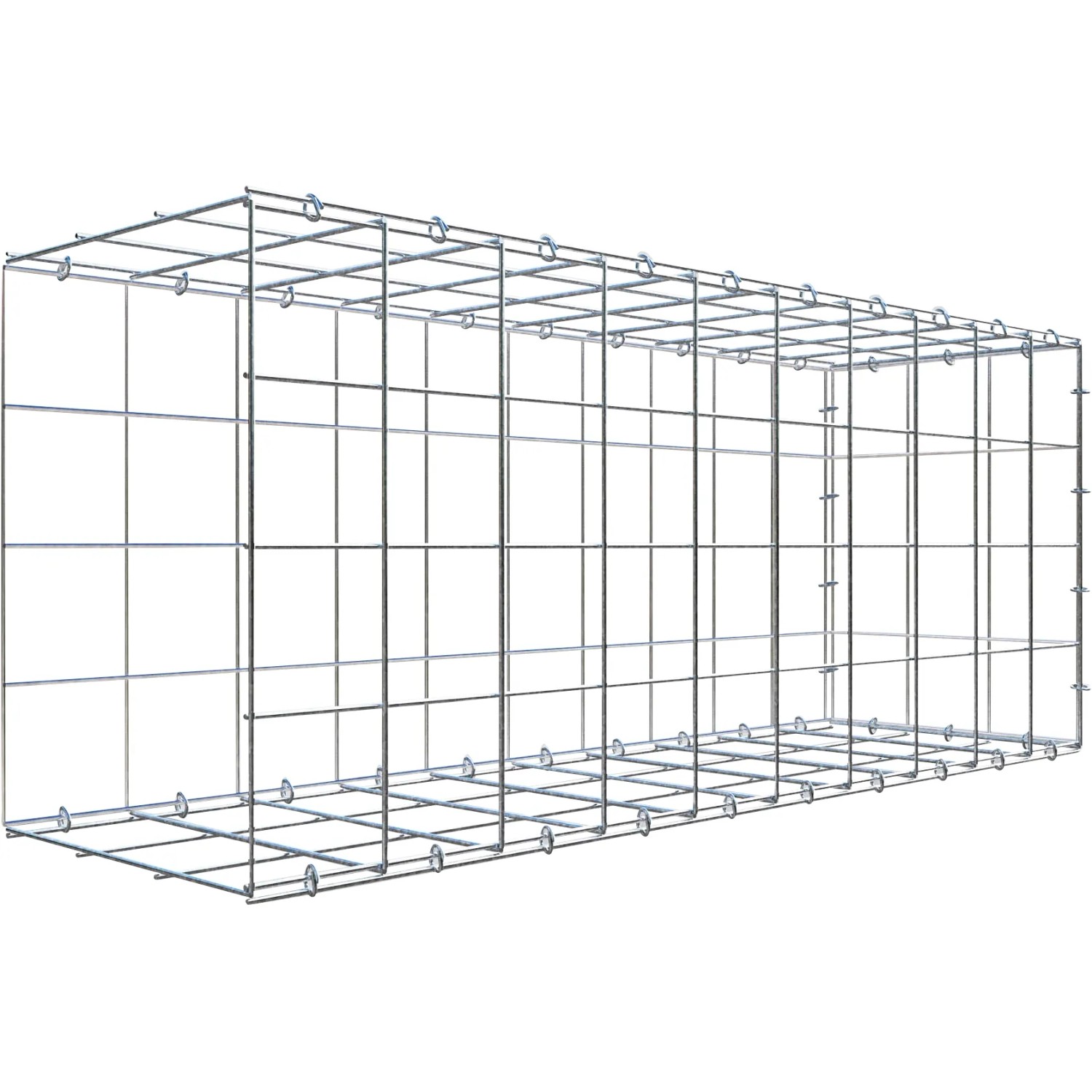 Gabiona C-Ring-Gabione-Anbaukorb Typ 2 40 x 100 x 30 cm Maschenw 10 x 10 cm