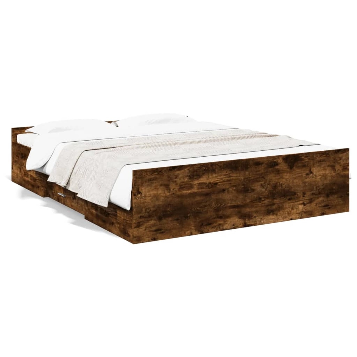 vidaXL Bettgestell mit Schubladen Räuchereiche 150x200cm Holzwerkstoff 3280 günstig online kaufen