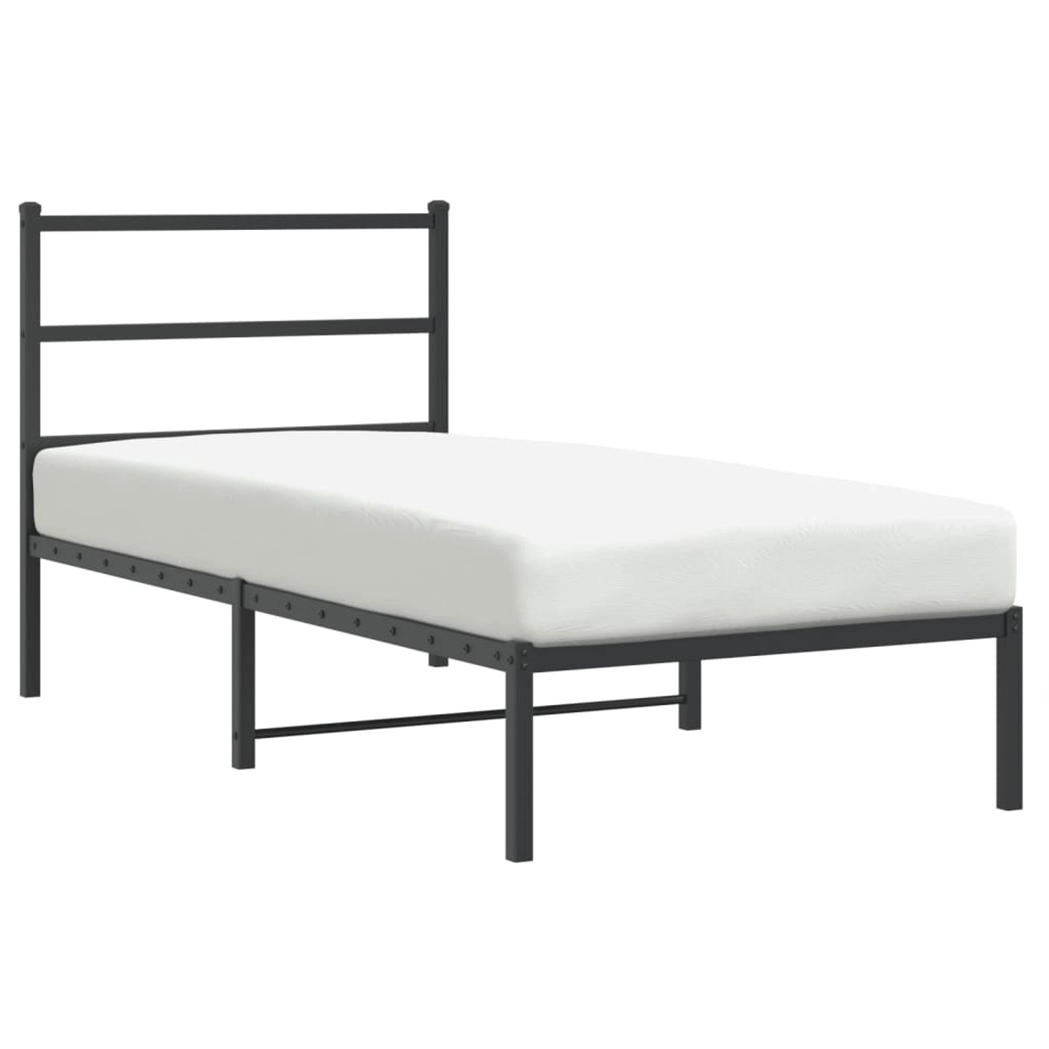 vidaXL Bettgestell mit Kopfteil Metall Schwarz 90x190 cm 355357 günstig online kaufen