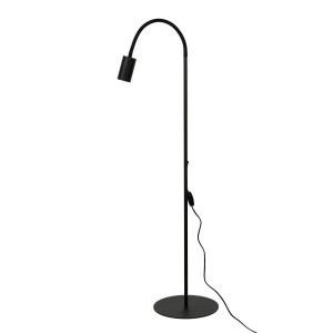 Licht-Erlebnisse Stehlampe Schwarz 153 cm GU10 Metall Schwenkbar Schwanenhals