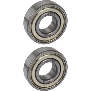 Zwei Kugellager 6204-ZZ für Rollen, Achszubehör.