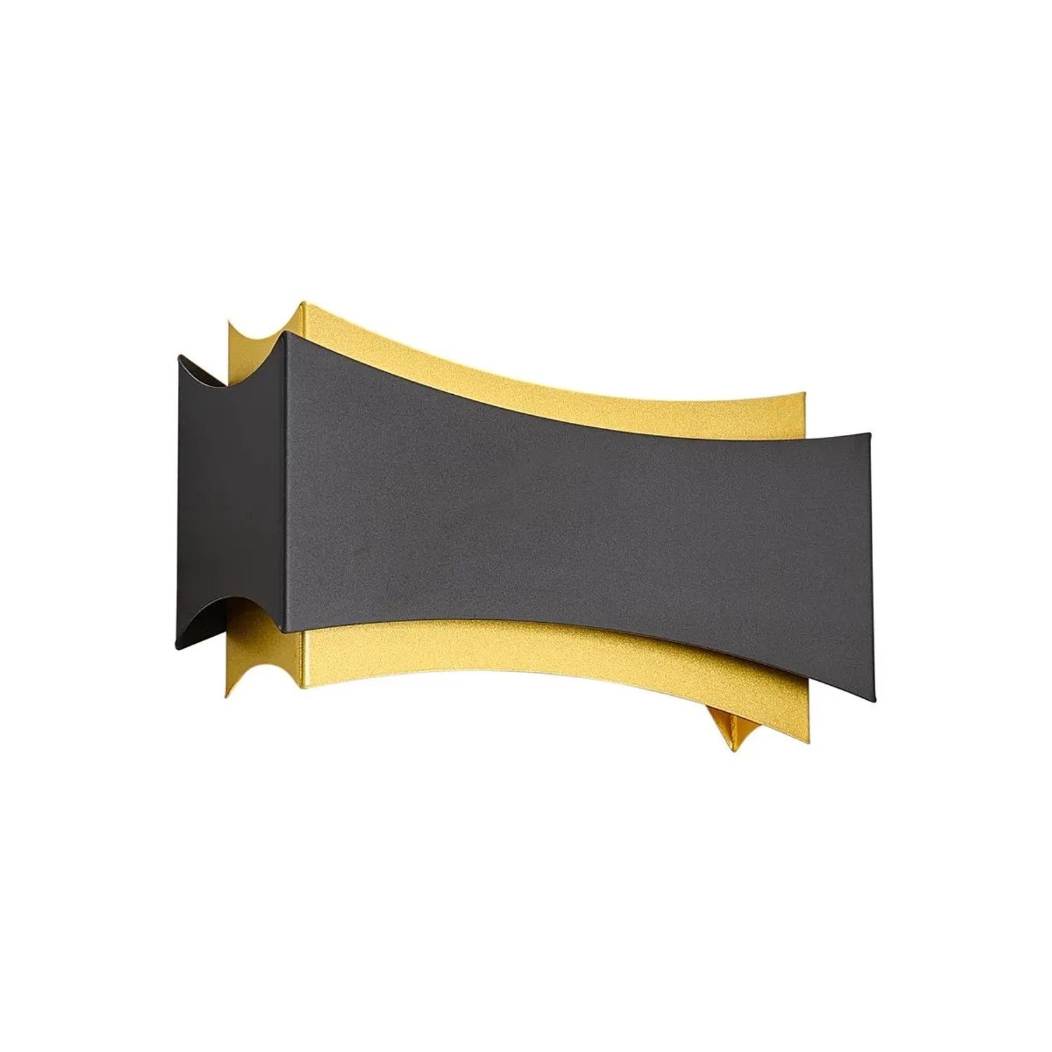 QAZQA Moderne Wandleuchte Schwarz mit Gold Plats