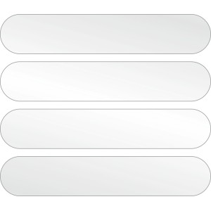 Aufkleber Reflektionsstreifen, 8x1,5cm, weiß, für Schilder und Markierungen.