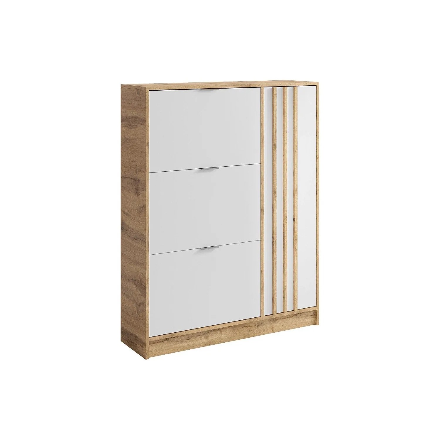 Vente-unique Schuhschrank Janakia Naturfarben Hell  Weiß 102 cm