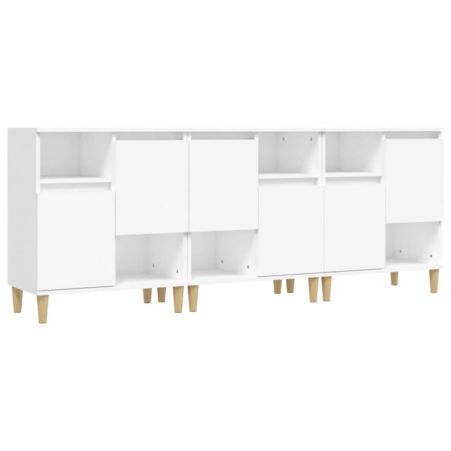 vidaXL Sideboards 3 Stk Weiß 60x35x70 cm Holzwerkstoff 3185735