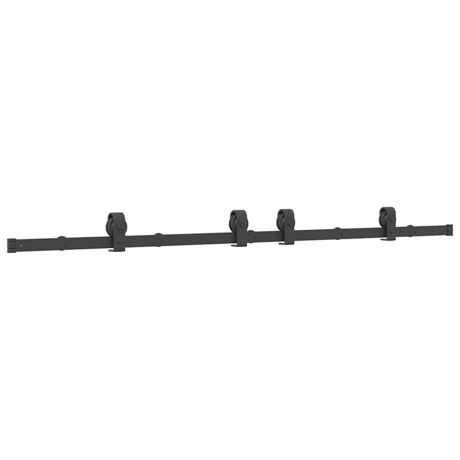 vidaXL Schiebetürbeschlag-Set 183 cm Stahl Schwarz 4009744