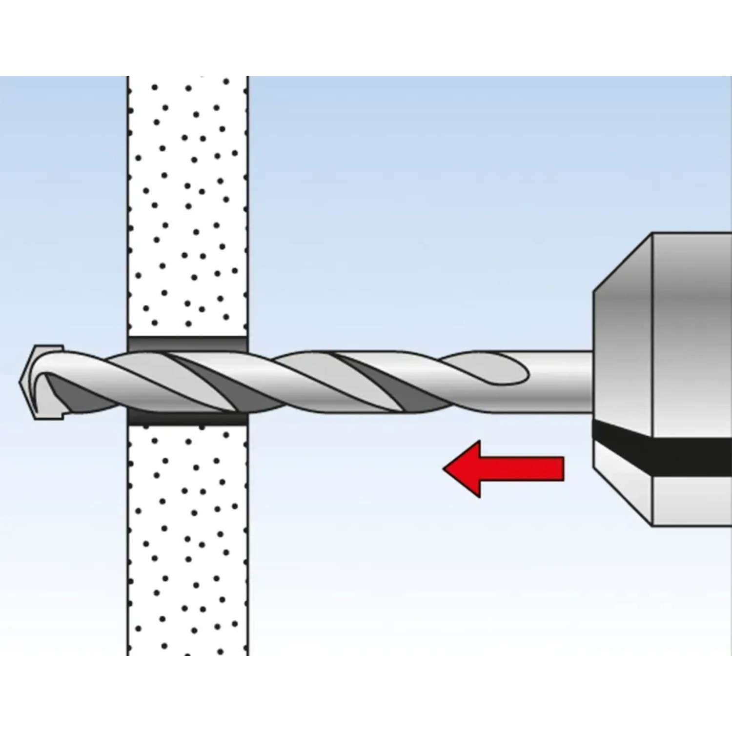 Illustration: Fischer Hohlraumdübel HM wird in Wand montiert.
