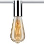 Paulmann URail Spot Ceiling Socket, Chrom, mit E27 Edison Lampe an Schienensystem.