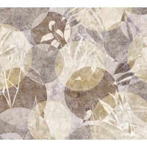 Bricoflor Vliestapete mit Kreisen und Pflanzen im Landhausstil für Wohn- und Esszimmer.