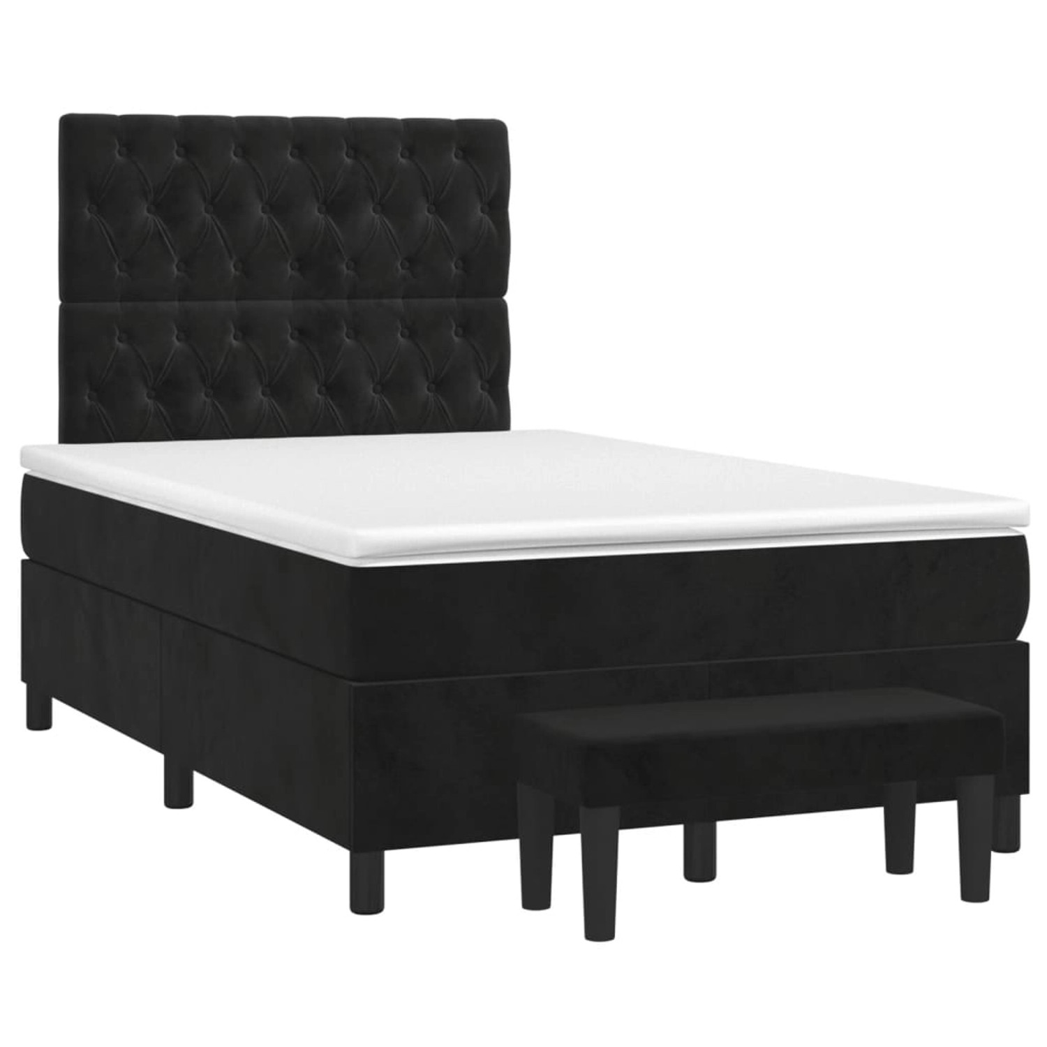 vidaXL Boxspringbett mit Matratze Schwarz 120x190 cm Samt2104562 günstig online kaufen