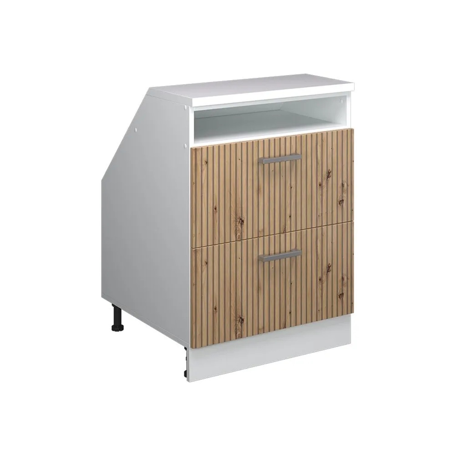 Vicco Küchenschrank für Dachschrägen R-Line Artisan-Eiche 60 x 82 mit 2 Schubladen Schrankkorpus 60 cm Tiefe Art Nr 59958