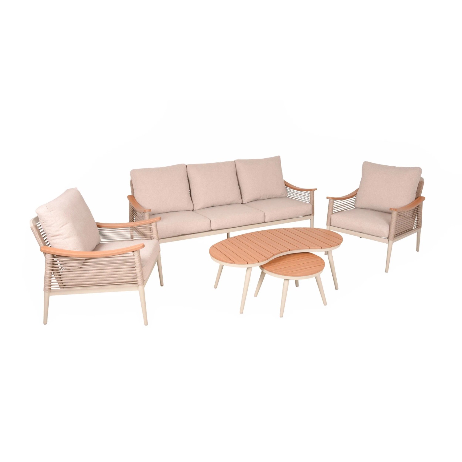 Garden Pleasure Lounge-Gruppe Tulum Sandbeige 5-teilig