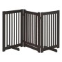 PawHut Absperrgitter, dunkelbraun, verstellbar, klappbar, 3 Paneele. Freistehendes Hundegitter aus MDF.