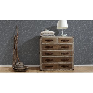 A.S. Creation Vliestapete Elegance 3 Struktur Grau im Raum, modernes Wohnambiente.