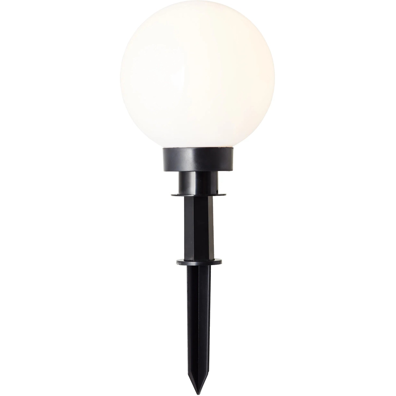 Weiße LED-Gartenleuchte Thore von Brilliant, 8W, mit Erdspieß für den Außenbereich.