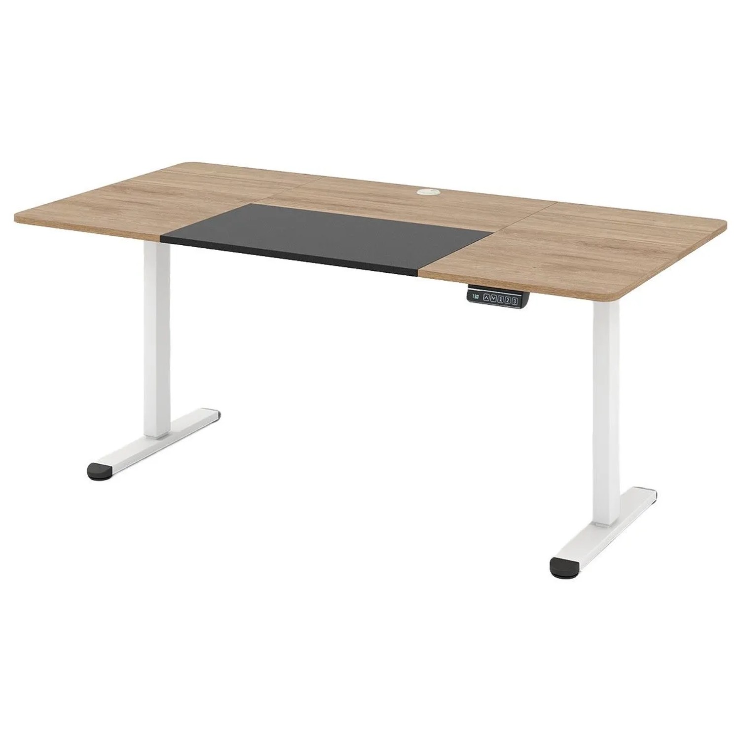 Costway Höhenverstellbarer Schreibtisch 140 x 70 cm Elektrisch Beige günstig online kaufen
