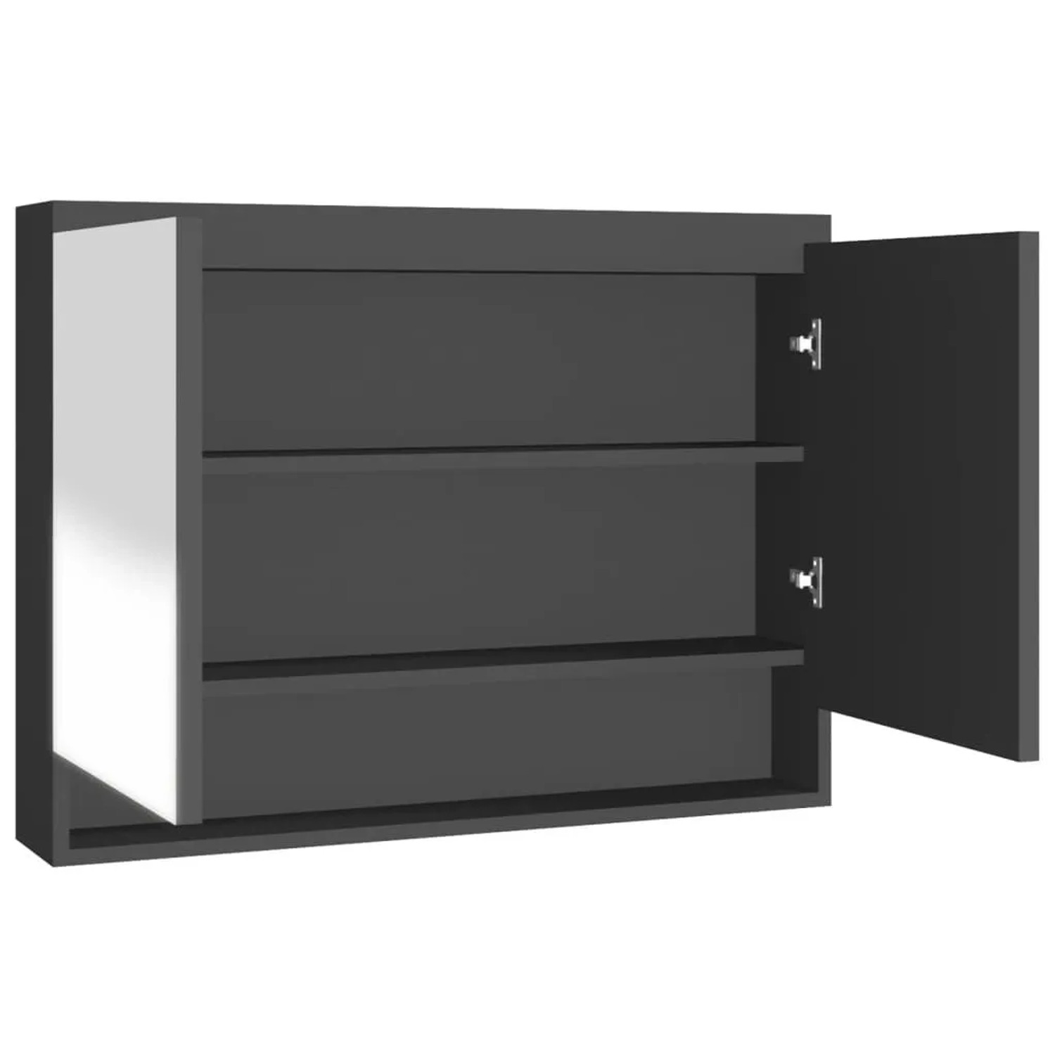 vidaXL Spiegelschrank fürs Bad 80x15x60 cm MDF Anthrazit 331536
