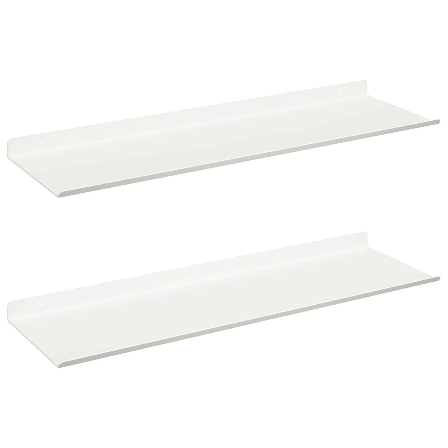 vidaXL Schwebendes Regal 2 Stk Weiß 60 x 18 x 2,5 cm Stahl 8004030