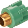 Grüner PPR-Übergangsnippel DN 20 x 26,4 mm (R 3/4) für Sanitäranlagen.