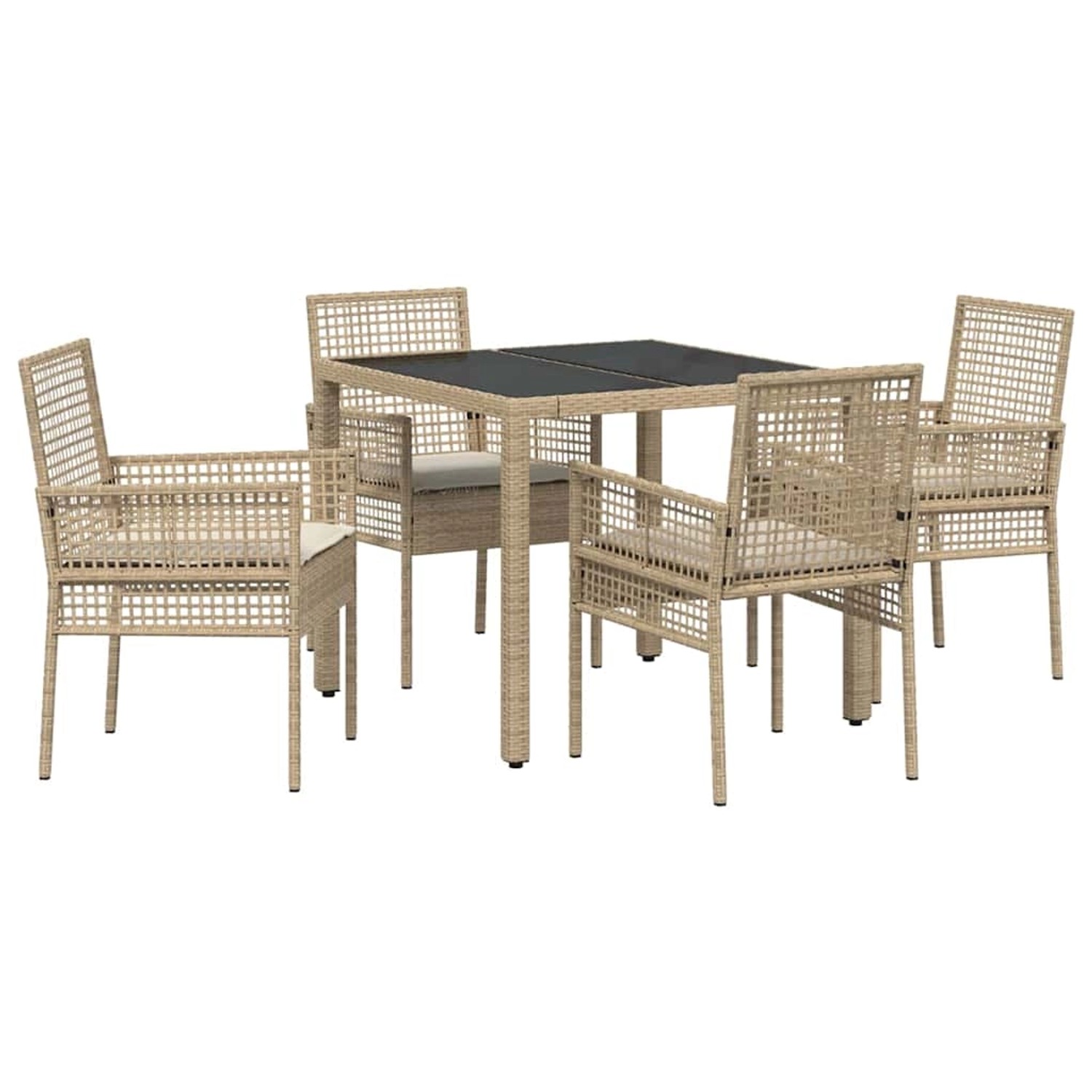 vidaXL Garten Essgruppe 5-Tlg Beige Poly Rattan 3334888 günstig online kaufen