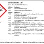 Warnhinweise für Quick-Mix Universalmörtel X in 1 mit Trass, 25 kg Sack. Gefahrenzeichen und Sicherheitshinweise.